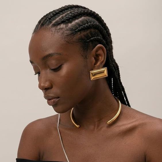 Sculptural Intertwining Torque Collars Necklace
