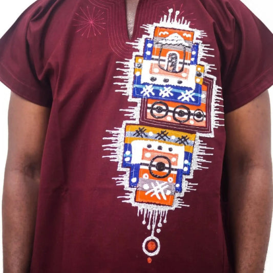 Urban afrique Walking Gallery Kaftan Top, African Shirts for Men