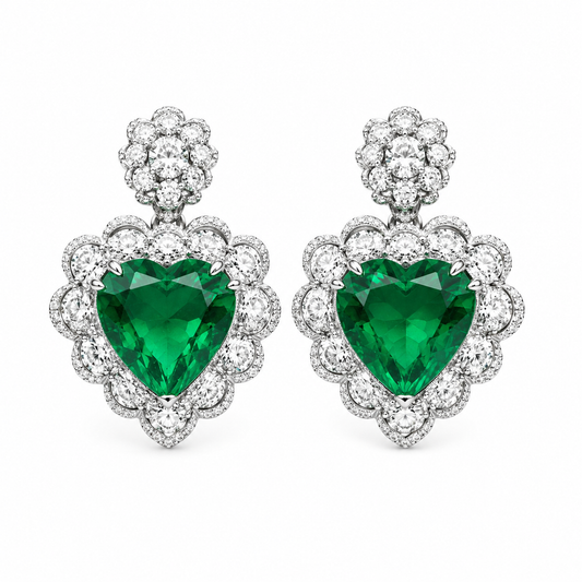 Sparklez Scalloped Pavé Halo Heart-Cut Cocktail Drop Earrings Collection