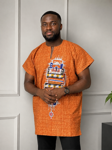 Kora Heritage African Print Shirt for Men – Short Sleeve African Tunic