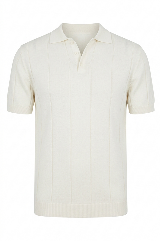 Urban Afrique Mens White Stripes Polo Shirts