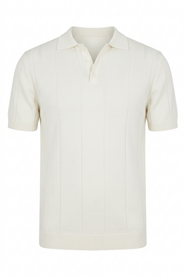 Urban Afrique Mens White Stripes Polo Shirts