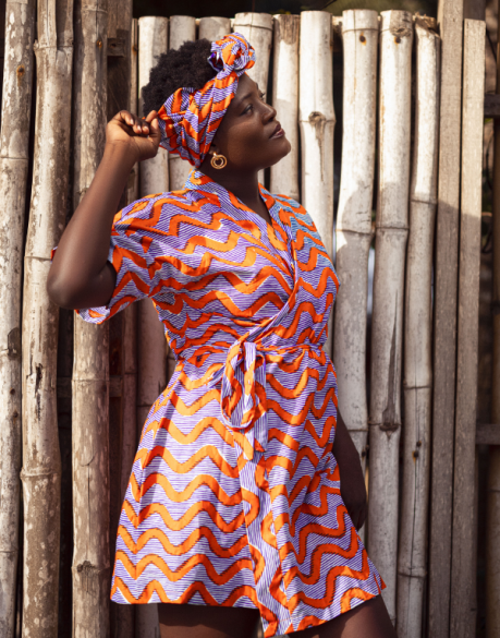 Ewura Wrap Kimono Dress (Short) | ZURI | URBAN AFRIQUE