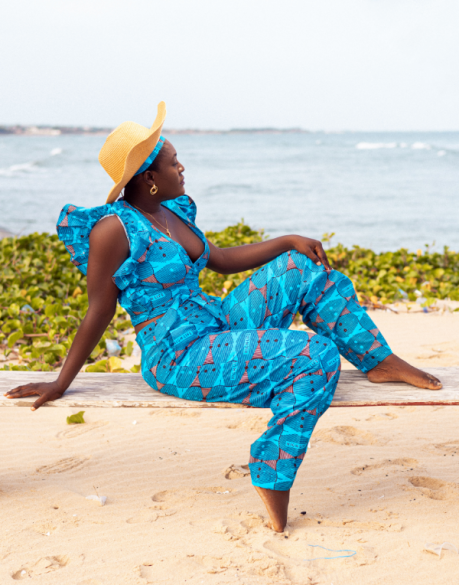 Amina Blue Wide-Leg Pants | ZURI | URBAN AFRIQUE