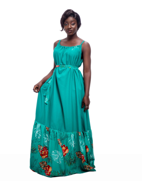 Green Floral maxi dress | UrbanAfriqueClothes | URBAN AFRIQUE
