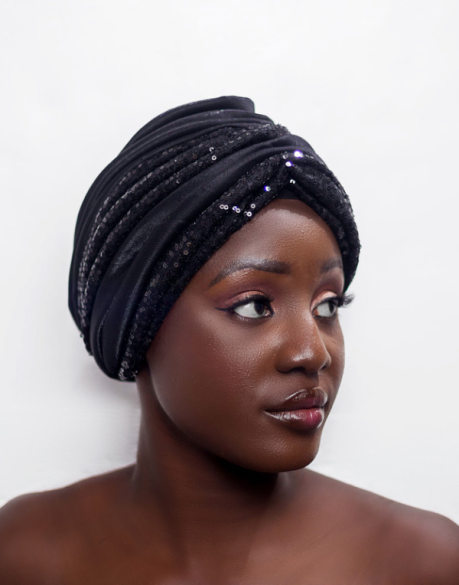 Black Sequence Headgear | UrbanAfriqueClothes | URBAN AFRIQUE