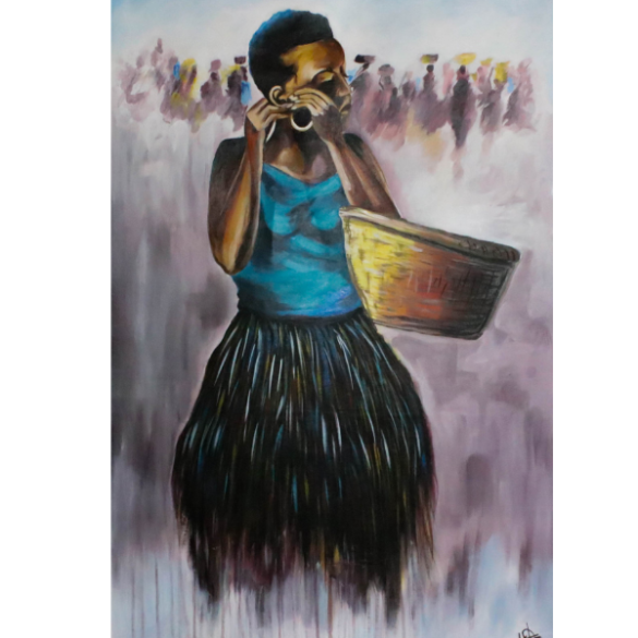 African Painting - The Market Woman | URBAN AFRIQUE