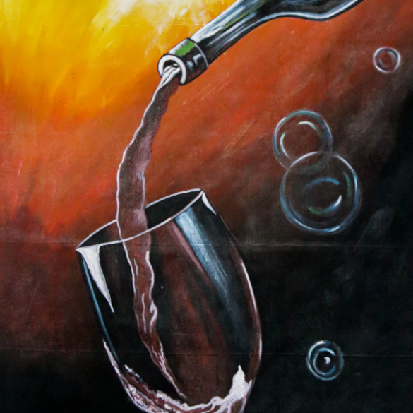 African Painting - The Tasty Wine - URBAN AFRIQUE