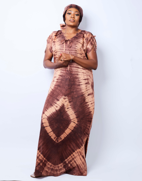 Silk Tie-dye Kaftan Dress | URBAN AFRIQUE