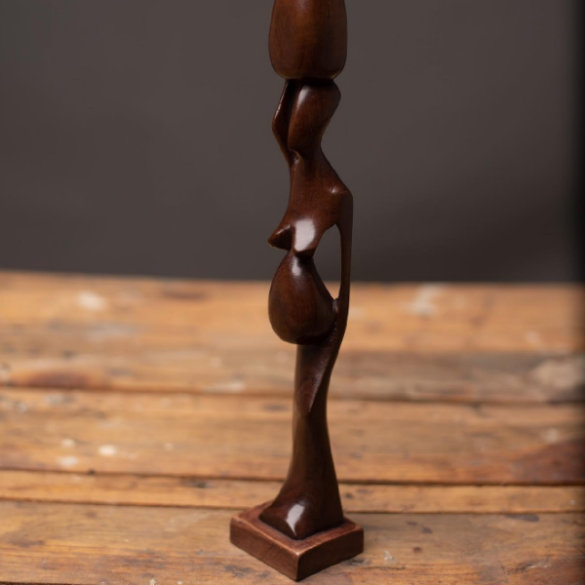 Crafted Candle Stand Sculpture Wooden Sculpture - URBAN AFRIQUE