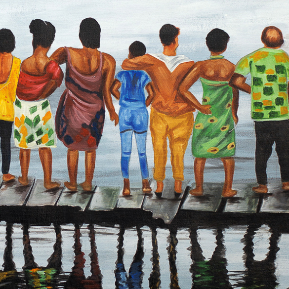 African Painting - Community of Nzulezu - URBAN AFRIQUE