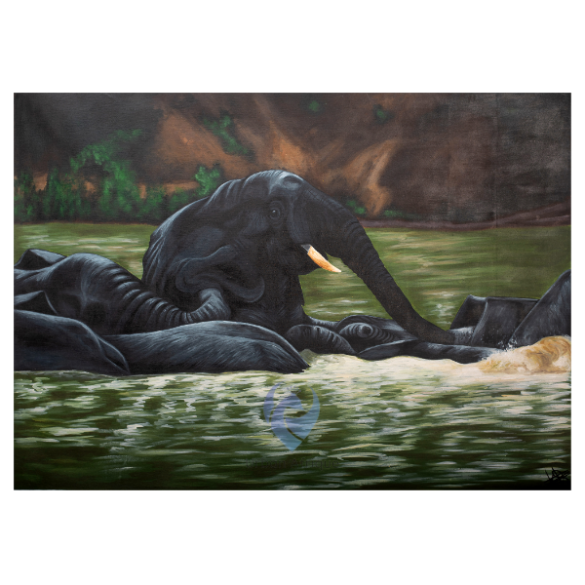 African Painting - Mole Game Reserve | TDeco | URBAN AFRIQUE
